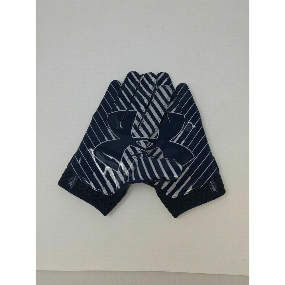 New Under Armour Men's Navy/Navy/White Spotlight WR Football Gloves - Size 2XL - Picture 4 of 4
